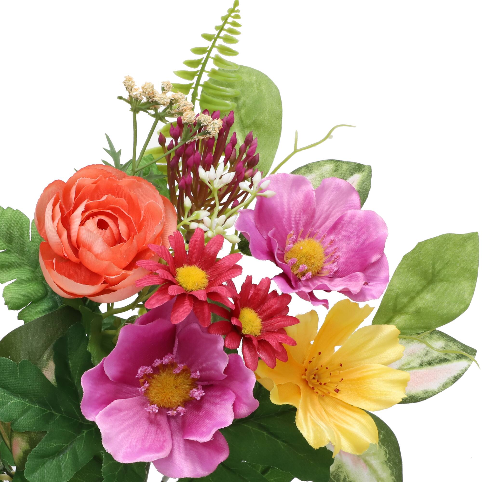 15" Magenta & Coral Cosmos & Anemone Mix Bush by Ashland®
